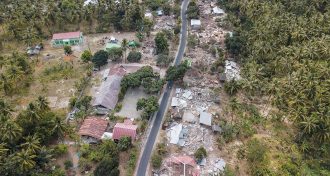 aerial photo over the Indonesian island of Lombok