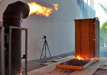 A tool called the "dragon" shoots a shower of embers for researchers to study
