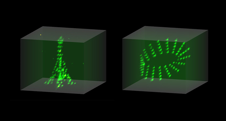 rubidium atoms in 3-D structures
