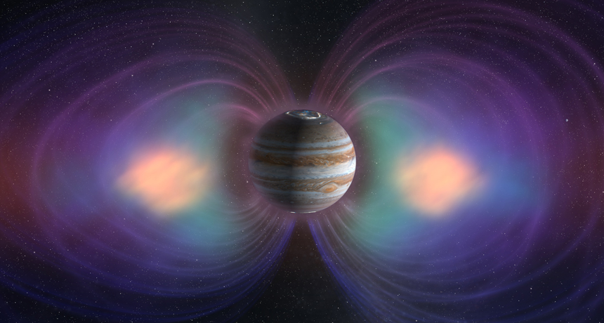 Jupiter's magnetic field illustration