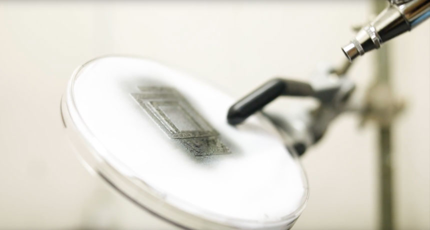 polyester sheet with tiny antenna