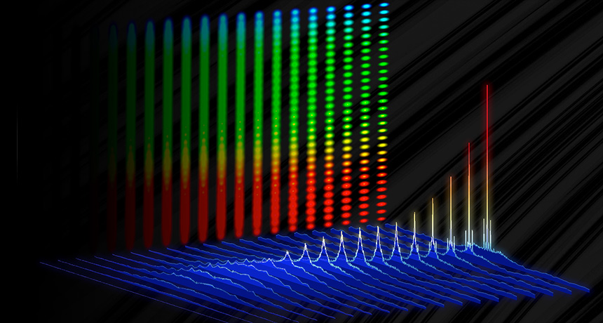 frequency comb made of discrete colors of light