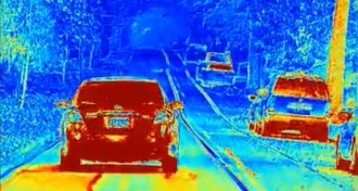 polarized camera view of street