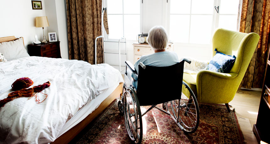 person alone a bedroom