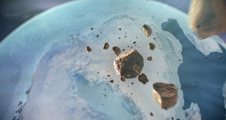 illustration of asteroid heading for Earth