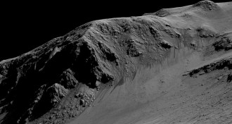 a black and white image of the Horowitz crater