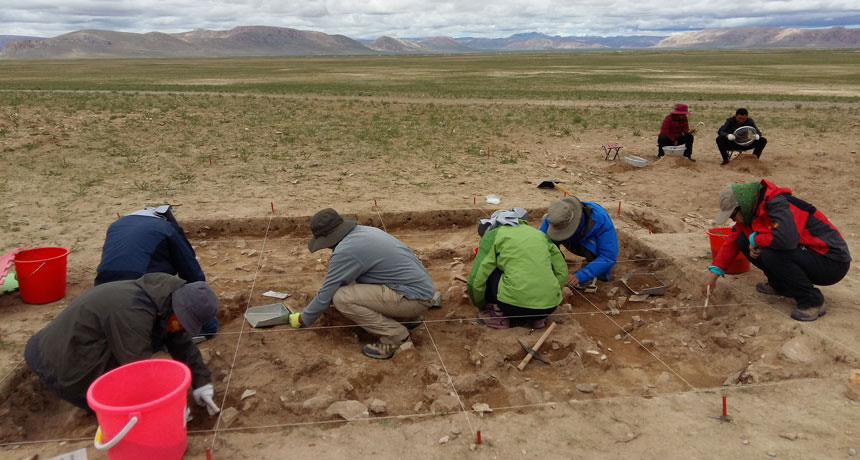 Tibetan Plateau site excavation