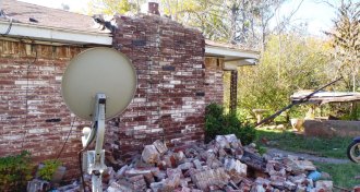 earthquake damaged house