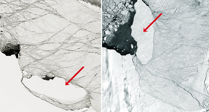 larsen c and iceberg A68