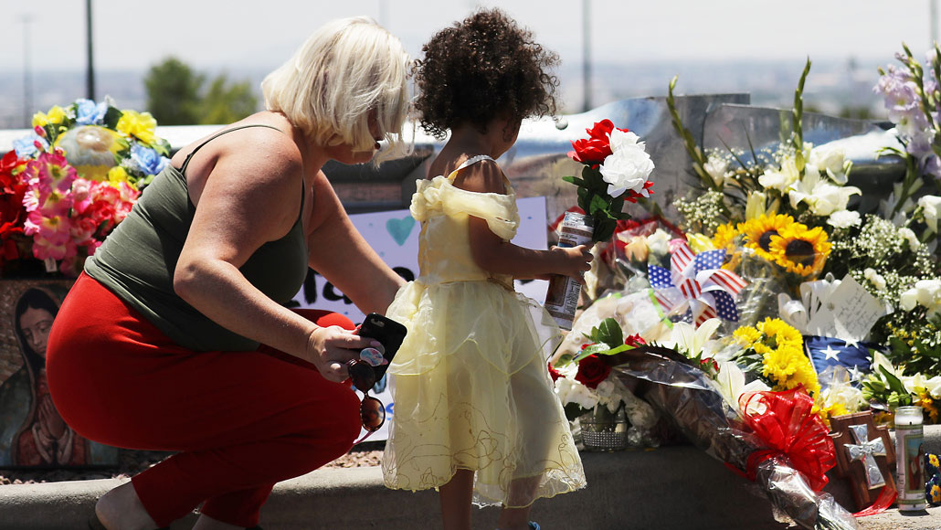 child at El Paso memorial