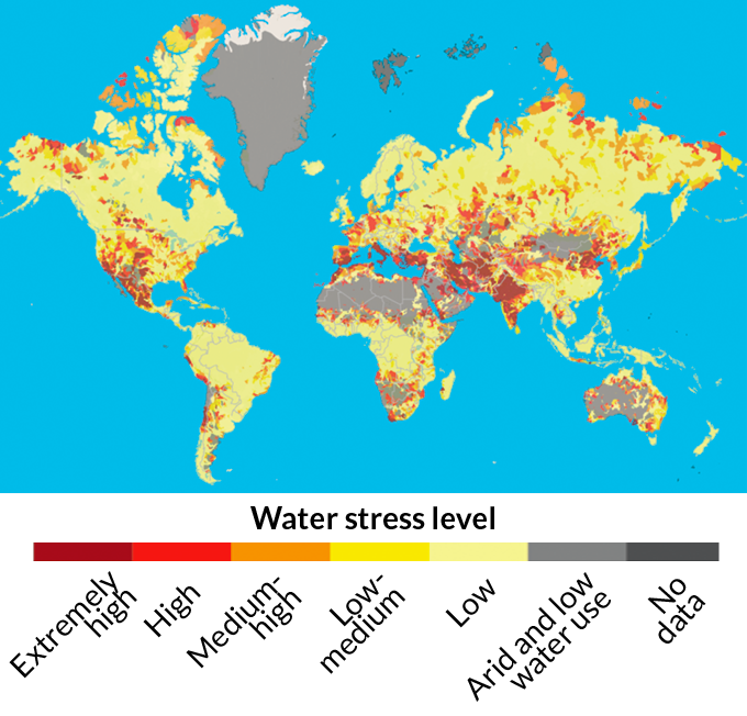 water stress map