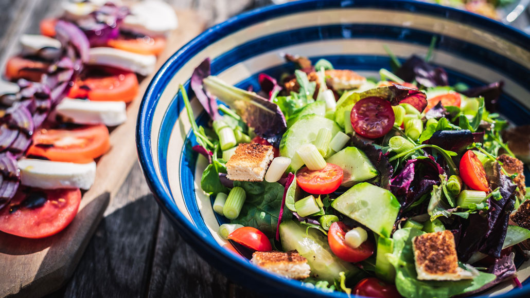 salad and vegetables