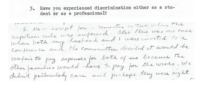 Robinson questionnaire response