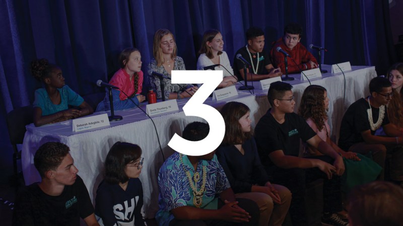 Greta Thunberg and other young climate activists 