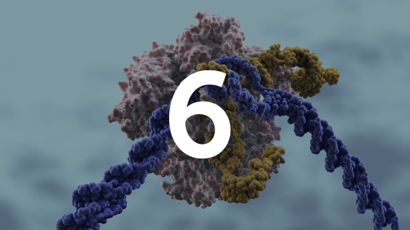 illustration of Cas9 protein, DNA and CRISPR guide RNA