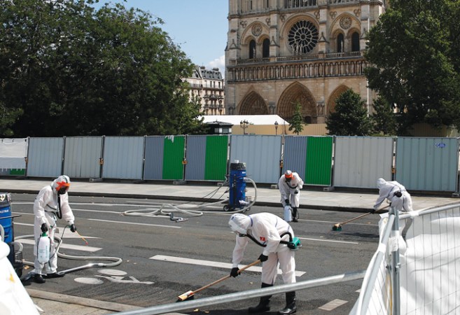 Notre Dame fire cleanup