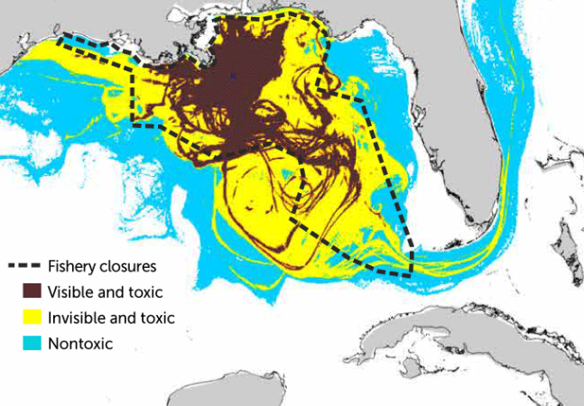 map of Deepwater Horizon oil spill