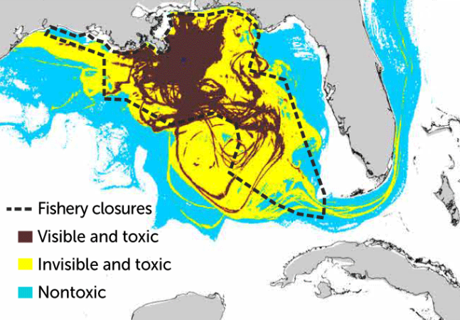 map of Deepwater Horizon oil spill