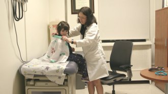 Wendy Chung witha patient