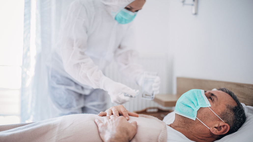 Male patient in a hospital