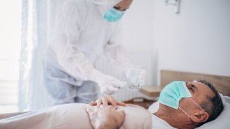 Male patient in a hospital