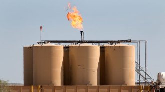 oil storage tanks in Pecos, Texas