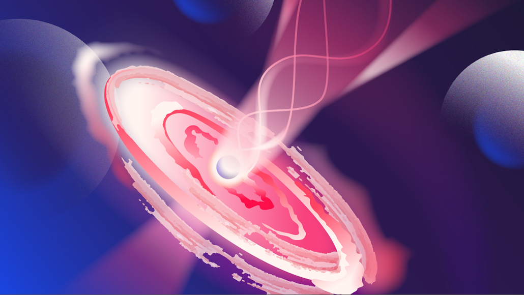 black hole shooting jet of plasma into space