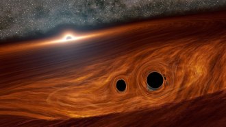 Black hole light collision illustration