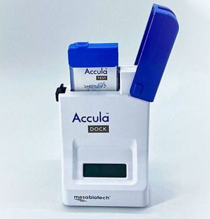 Small, rectangular medical device with a flip-top