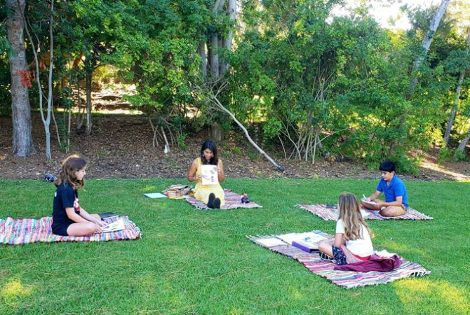 school pod in California due to COVID-19