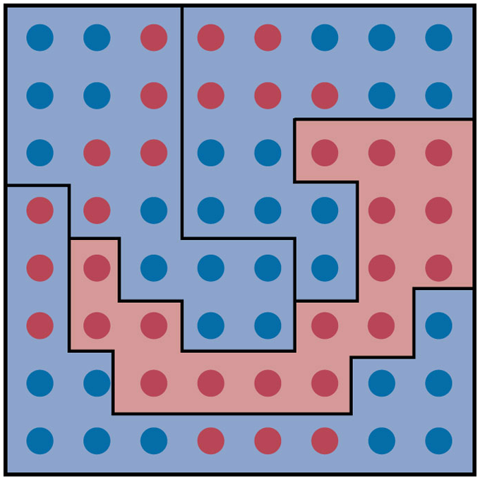 Packing map of a hypothetical district