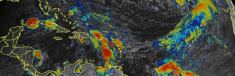 Subtropical Storm Theta in radar
