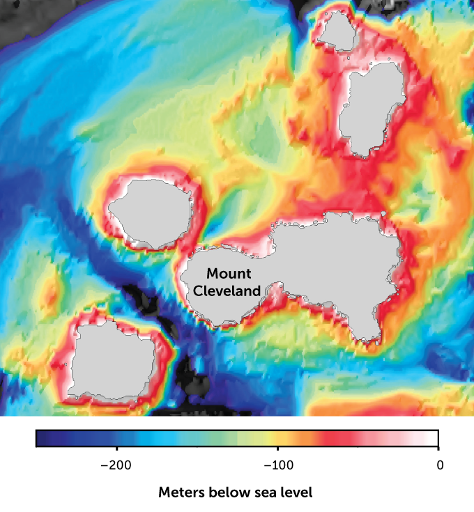 Seafloor mapping around Mount Cleveland