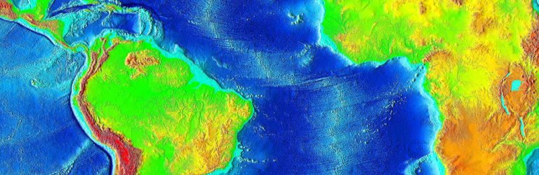 false-color map of Mid-Atlantic Ridge