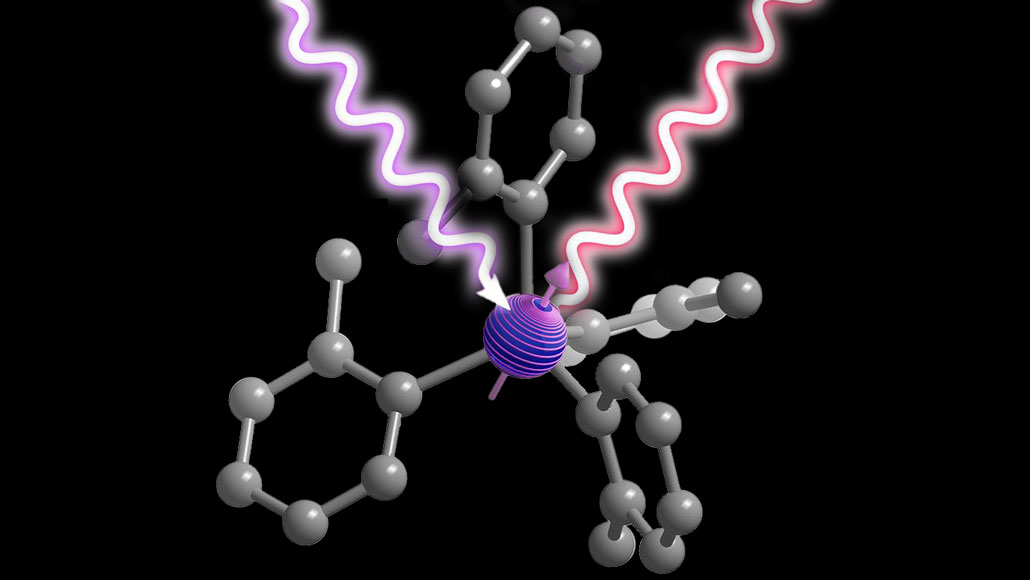 illustration of a molecule acting as a quantum bit