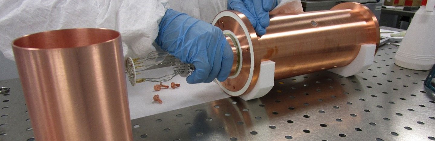 scientist working on a module from the ANAIS experiment