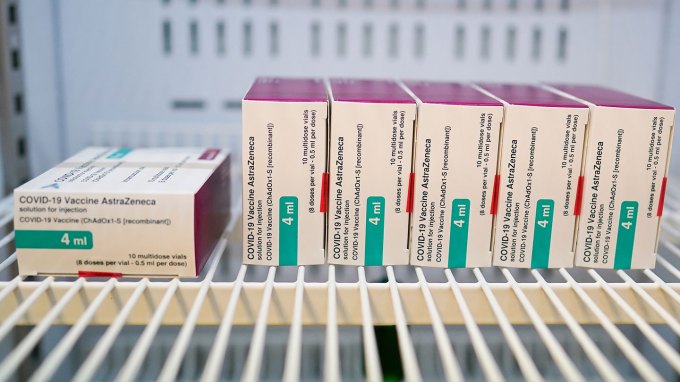 AstraZeneca's COVID-19 vaccine in boxes