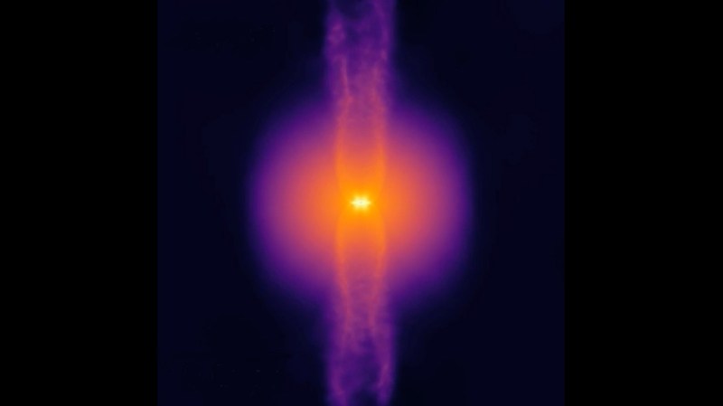 purple/orange burst on a black background