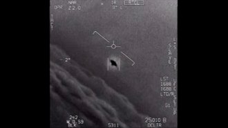 a screen capture from a declassified video of an unidentified object