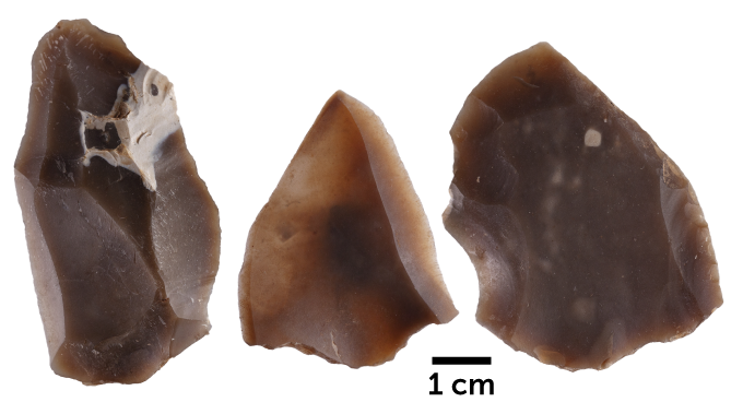 three stone tool artifacts