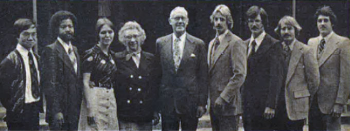 Roderic Pettigrew stands second from the left with his other MIT classmates