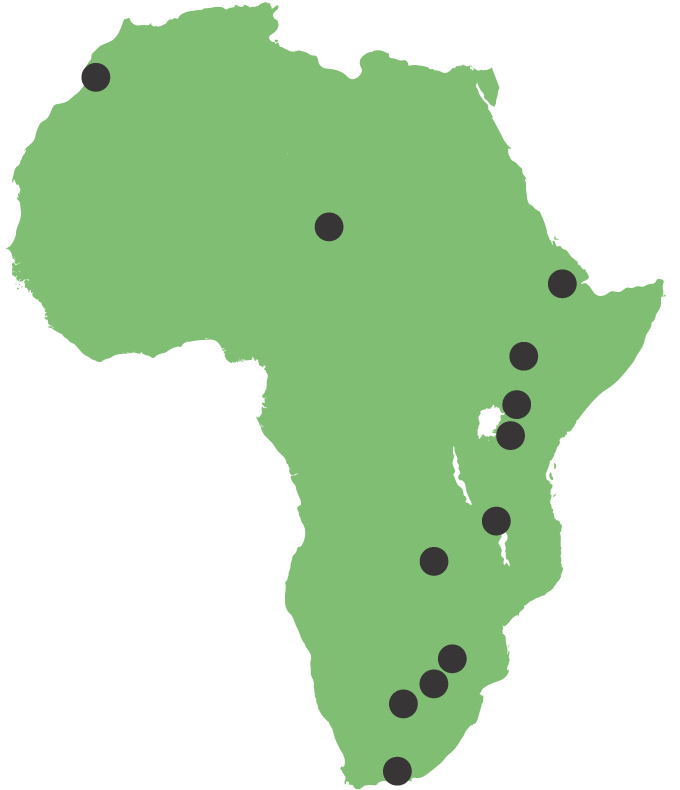 Map of discovery locations in Africa