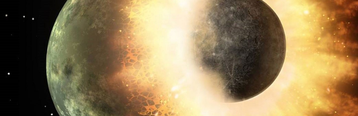 illustration of planets colliding