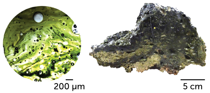 microscope image of folds in glass