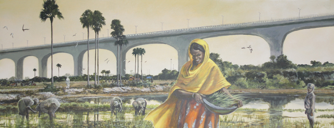 painting of a scene from India in 2000