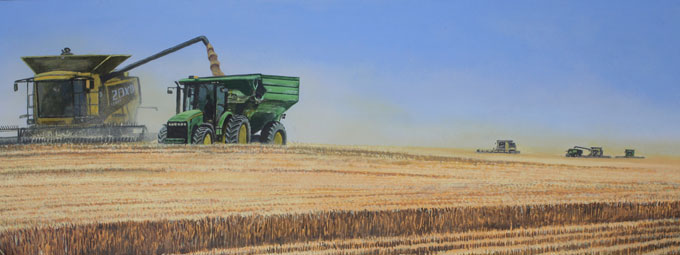 painting of a field in Kansas in 2000