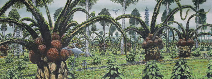 futuristic painting of Kansas in 2500