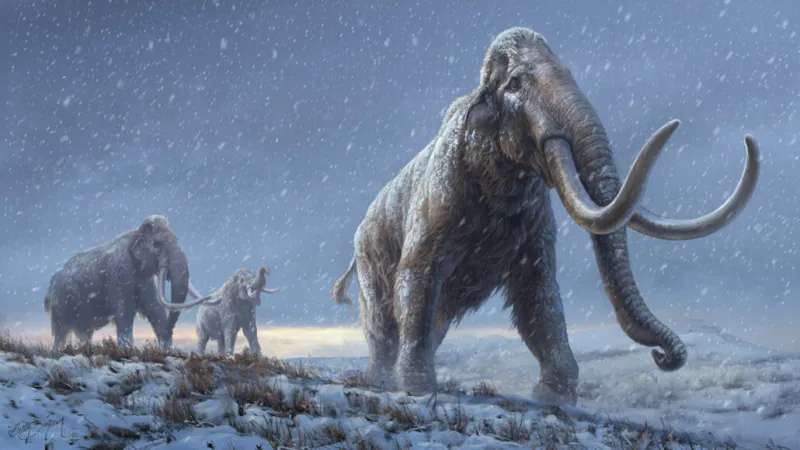 illustration of mammoths