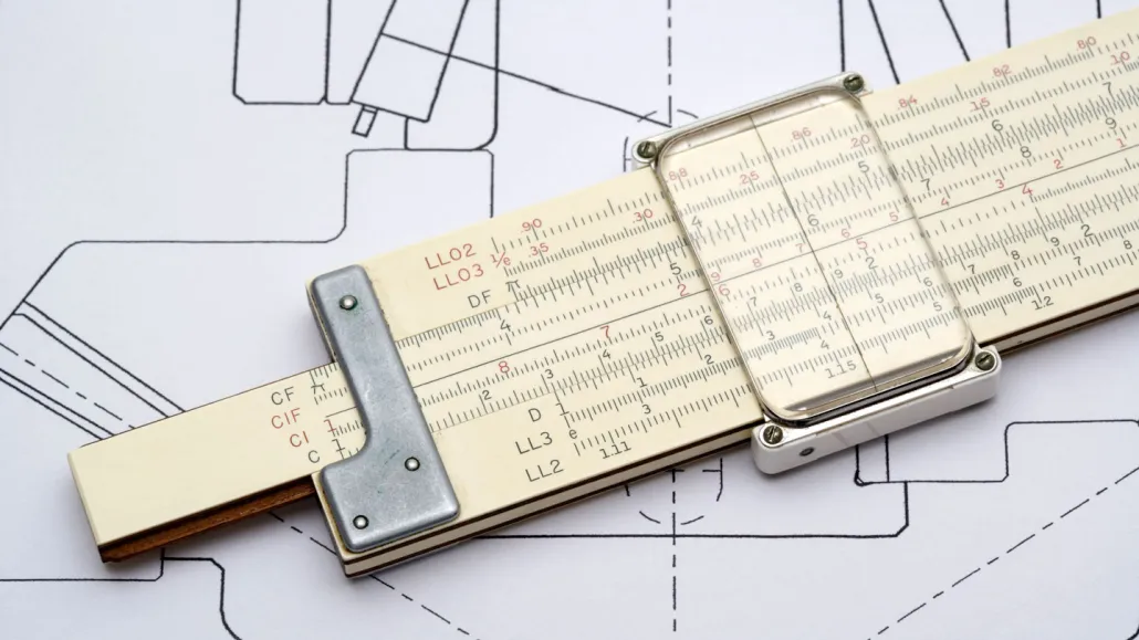 image of a slide rule