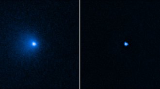 images of comet Bernardinelli-Bernstein with its dust cloud and of its nucleus alone